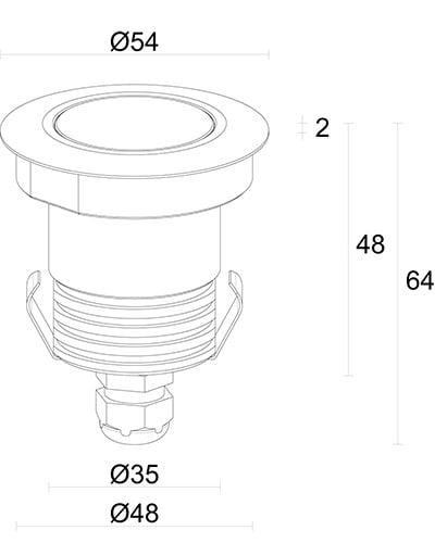 L&L LUCE E LIGHT - SMOOTHY1.6 24VDC 3.5W 30K 48 INOX