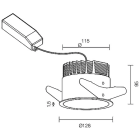 L&L LUCE E LIGHT - TURIS5.1 22W 230VAC 3000K DIF BIA TU51005DB