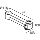 L&L LUCE E LIGHT - BRACCIO ATTACCO A PALO AKRO1.0 NER WP1005N