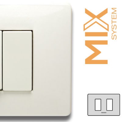 MASTER - MIX PLACCA 2 POSTI BIANCO MATT
