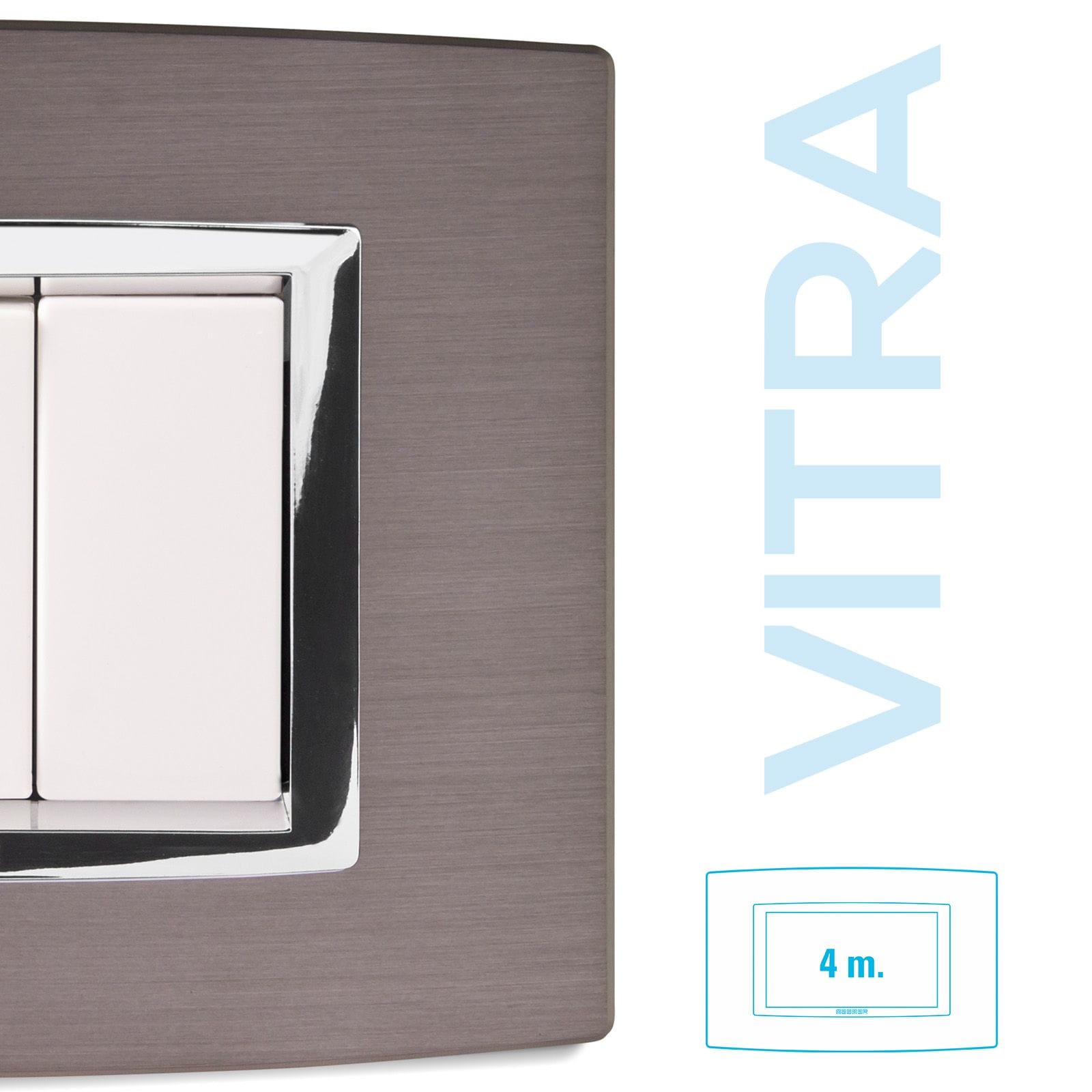 MASTER - PLACCA ACCIAIO SPAZZOLATO 4P. VITRA