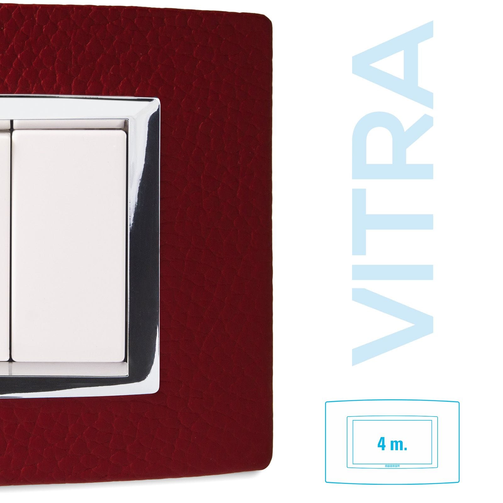 MASTER - PLACCA VITRA PELLE ROSSO RUBINO 4 P