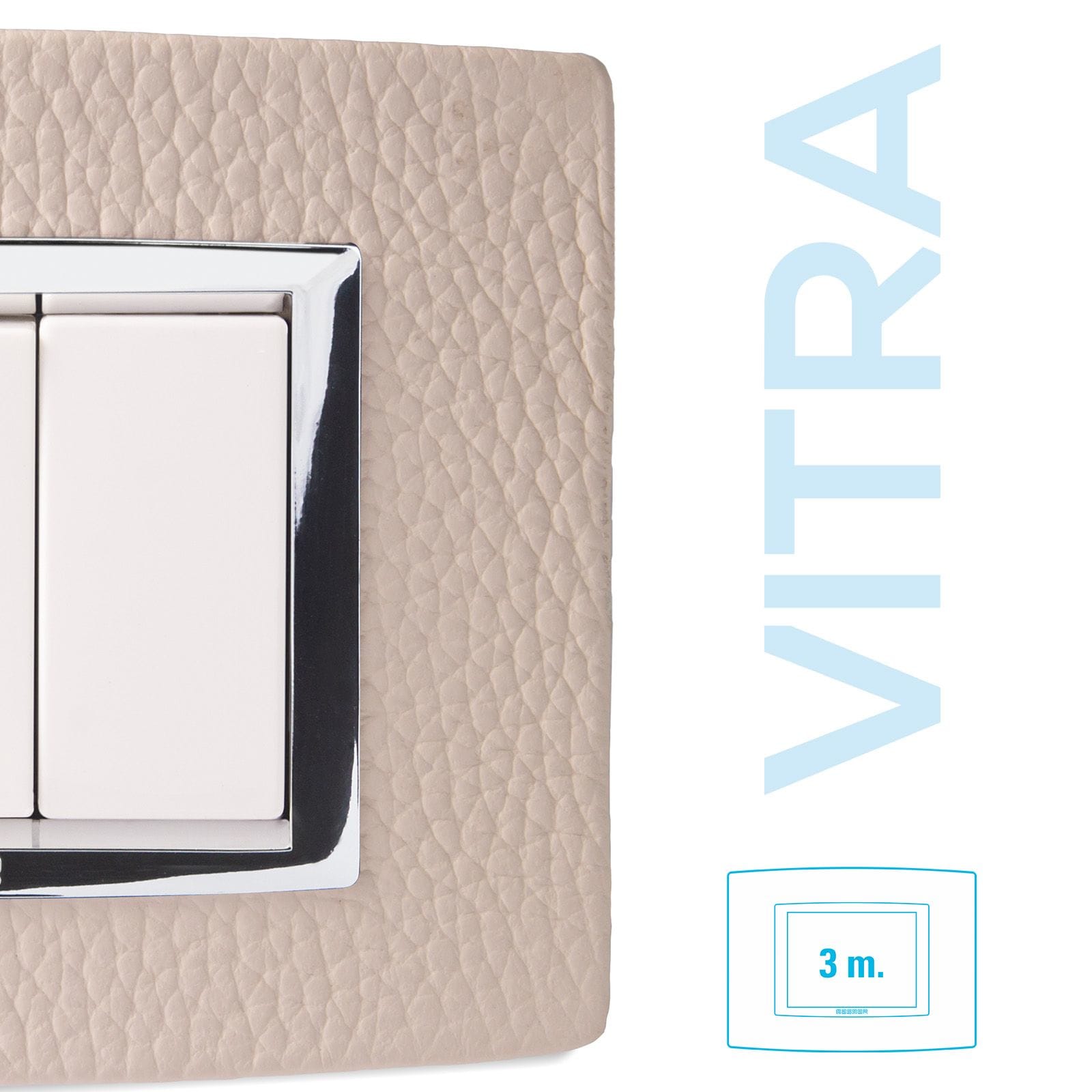 MASTER - PLACCA VITRA PELLE AVORIO 3 P