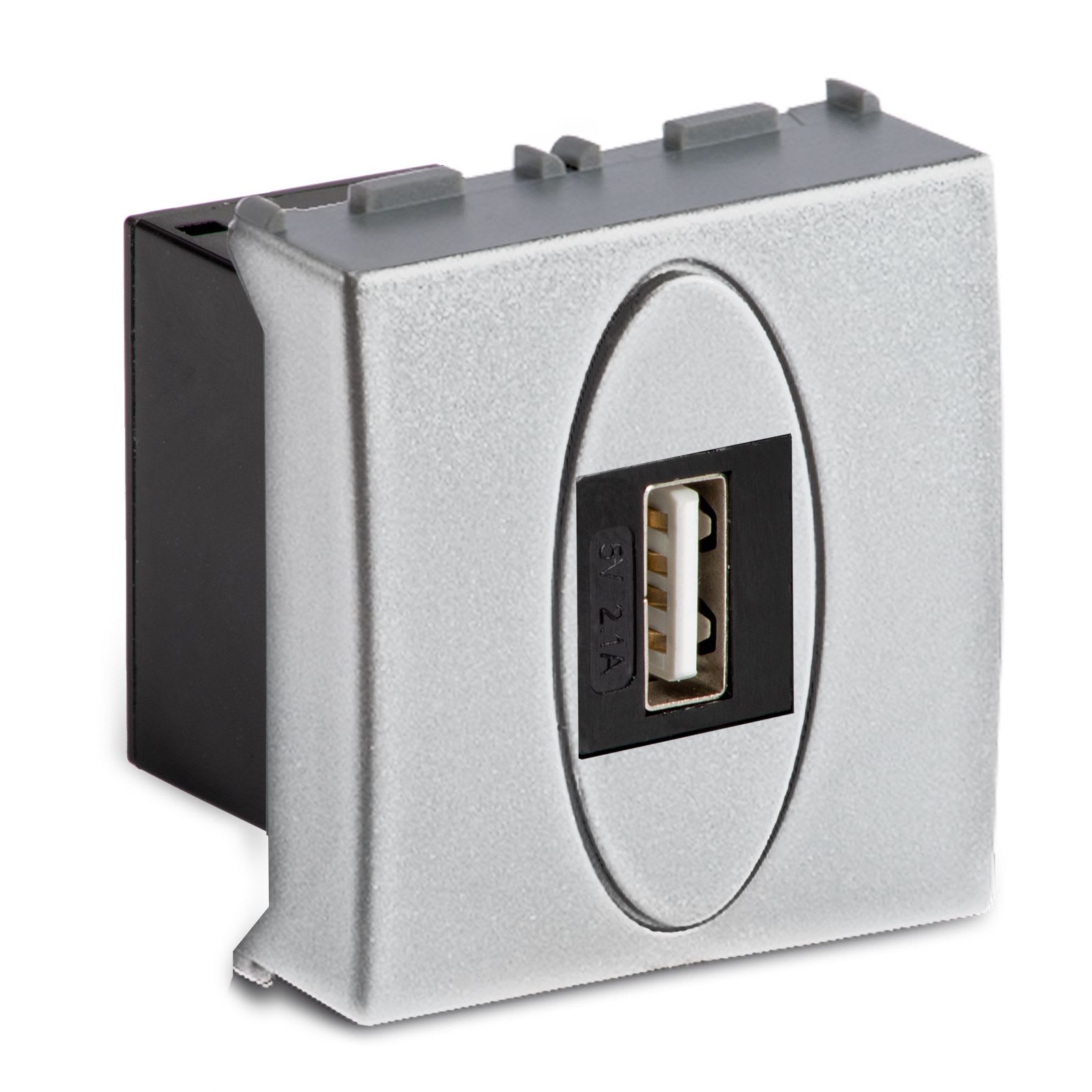 MASTER - STEEL ALIMENTATORE USB 5V 2.1A 2M.