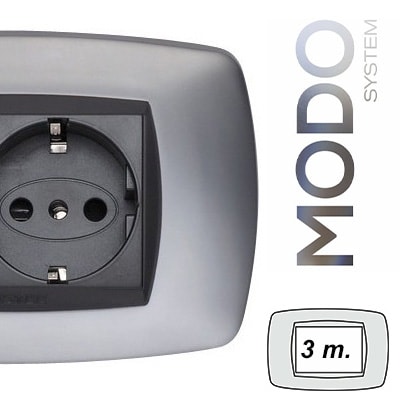 MASTER - MODO PLACCA METALLO 3 POSTI TITANIO