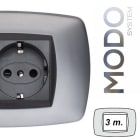 MASTER - MODO PLACCA METALLO 3 POSTI TITANIO