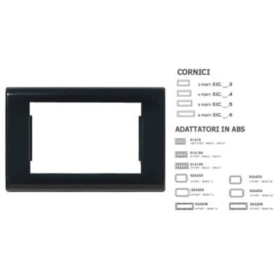 MASTER - CORNICE GIOTTO NERO LUCIDO 5 POSTI