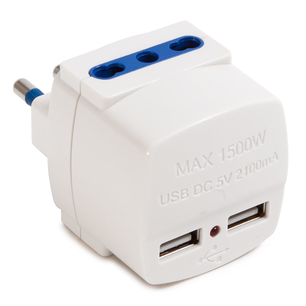 MASTER - ADATT.16A+T 2 USB + 2 BIVALENTI BIANCO