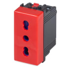 MASTER - PRESA 2P+T 16A BIVALENTE ROSSA ANTIBACTE