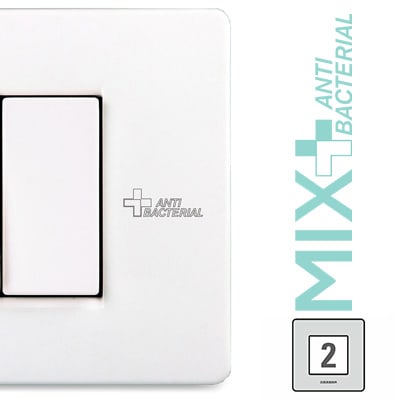 MASTER - PLACCA 2 POSTI PURE WHITE ANTIBACTERIAL