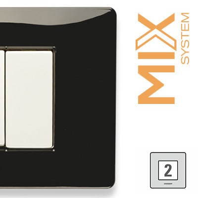 MASTER - MIX PLACCA 2 POSTI STRETTA  NERO PANTHER