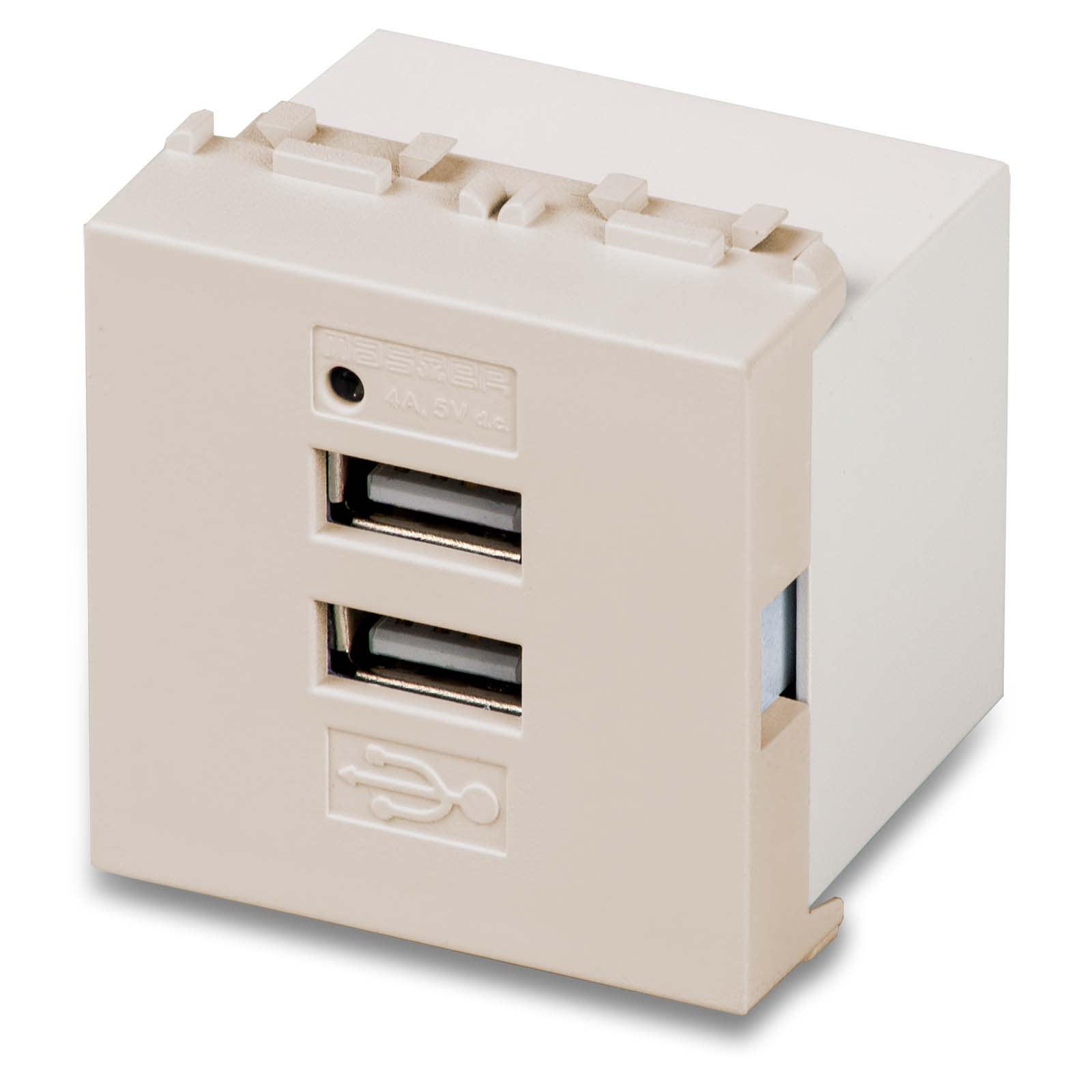 MASTER - MIX ALIMENTATORE 2 USB 5V 4A 2M. BEIGE