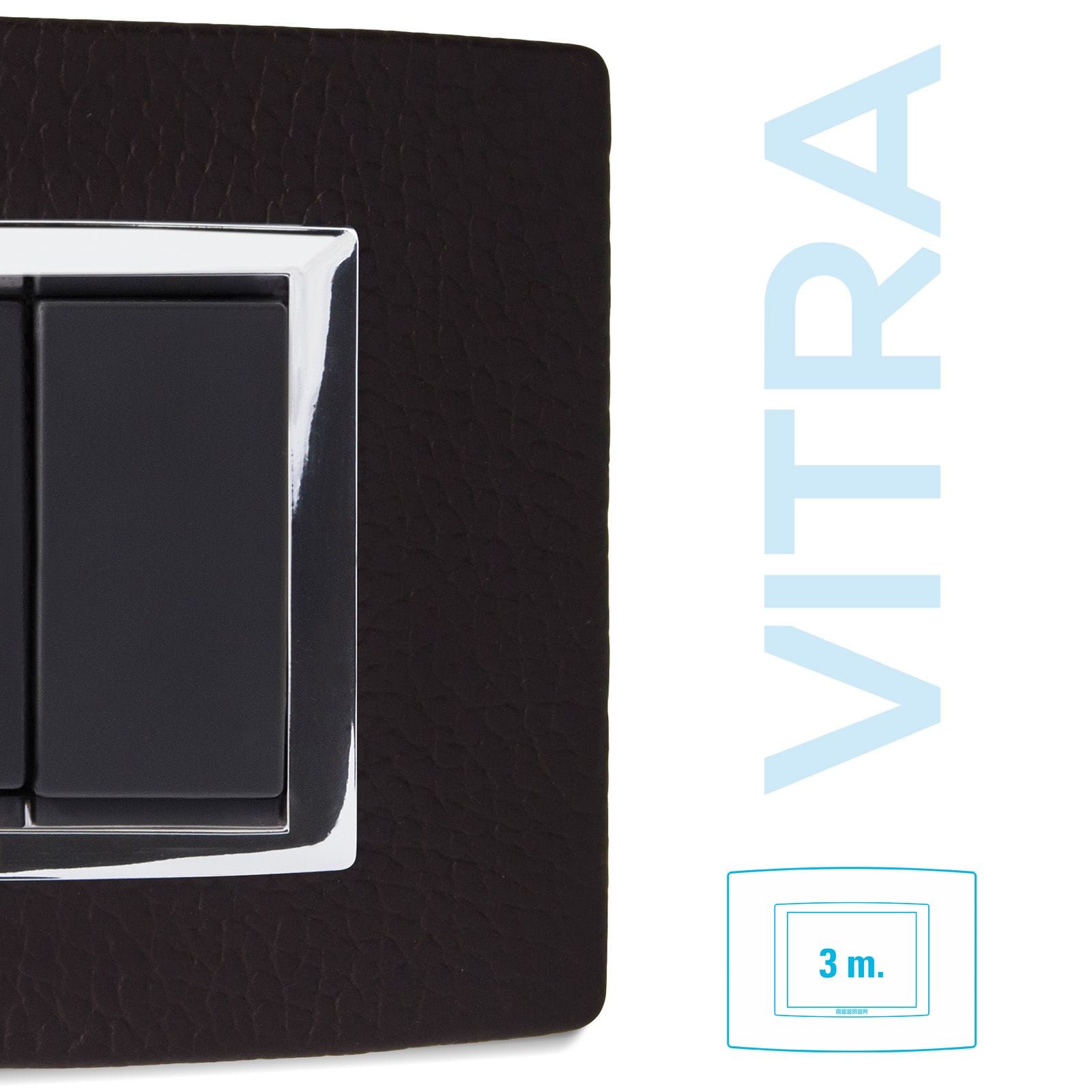 MASTER - PLACCA VITRA PELLE TESTA DI MORO 3 P