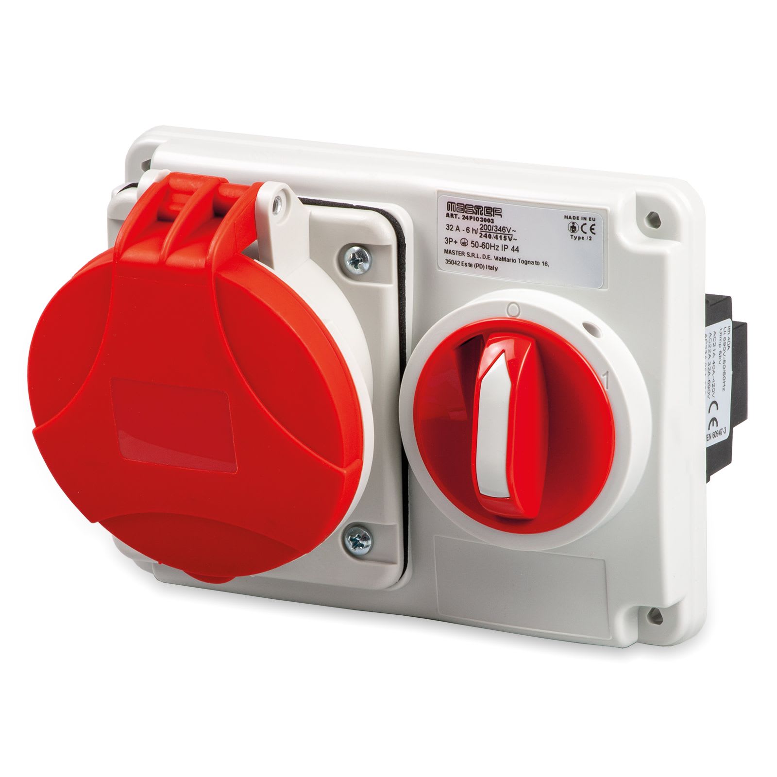MASTER - PR.INT.OR.3P+T 32A 380V 6H ROSSA IP44