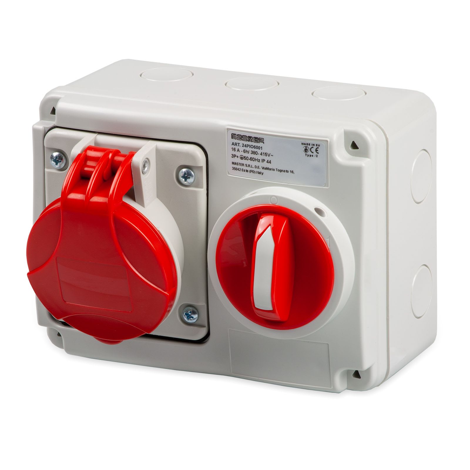 MASTER - PR.INT.OR.3P+T 16A 380V 6H ROS.IP44 C/SC