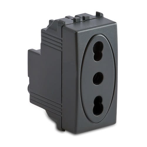 MASTER - MODO PRESA 2P+T 16A BIVALENTE GRIGIO