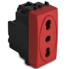 MASTER - MODO PRESA 2P+T 16A BIVALENTE ROSSA