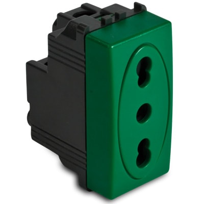 MASTER - MODO PRESA 2P+T 16A BIVALENTE VERDE