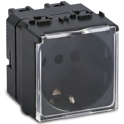MASTER - MODO PRESA P30 2P+T CON PORTELLO, GRIGIO