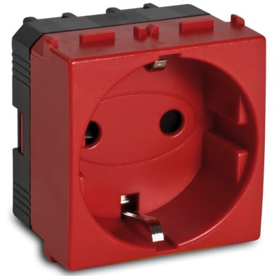 MASTER - MODO PR.SCHUKO 16A 2P+T (LATERALE) ROSSO