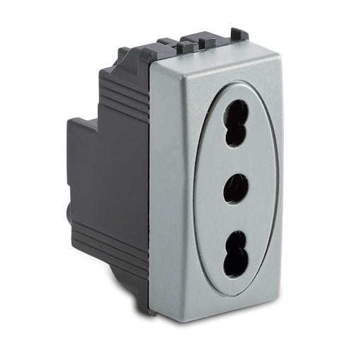 MASTER - STEEL PRESA 2P+T 16A P17/11 BIVALENTE