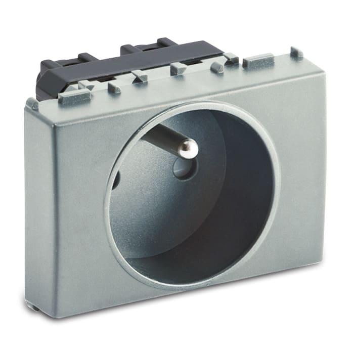 MASTER - STEEL PRESA 2P+T 16A ST.FRANCESE 3MODULI