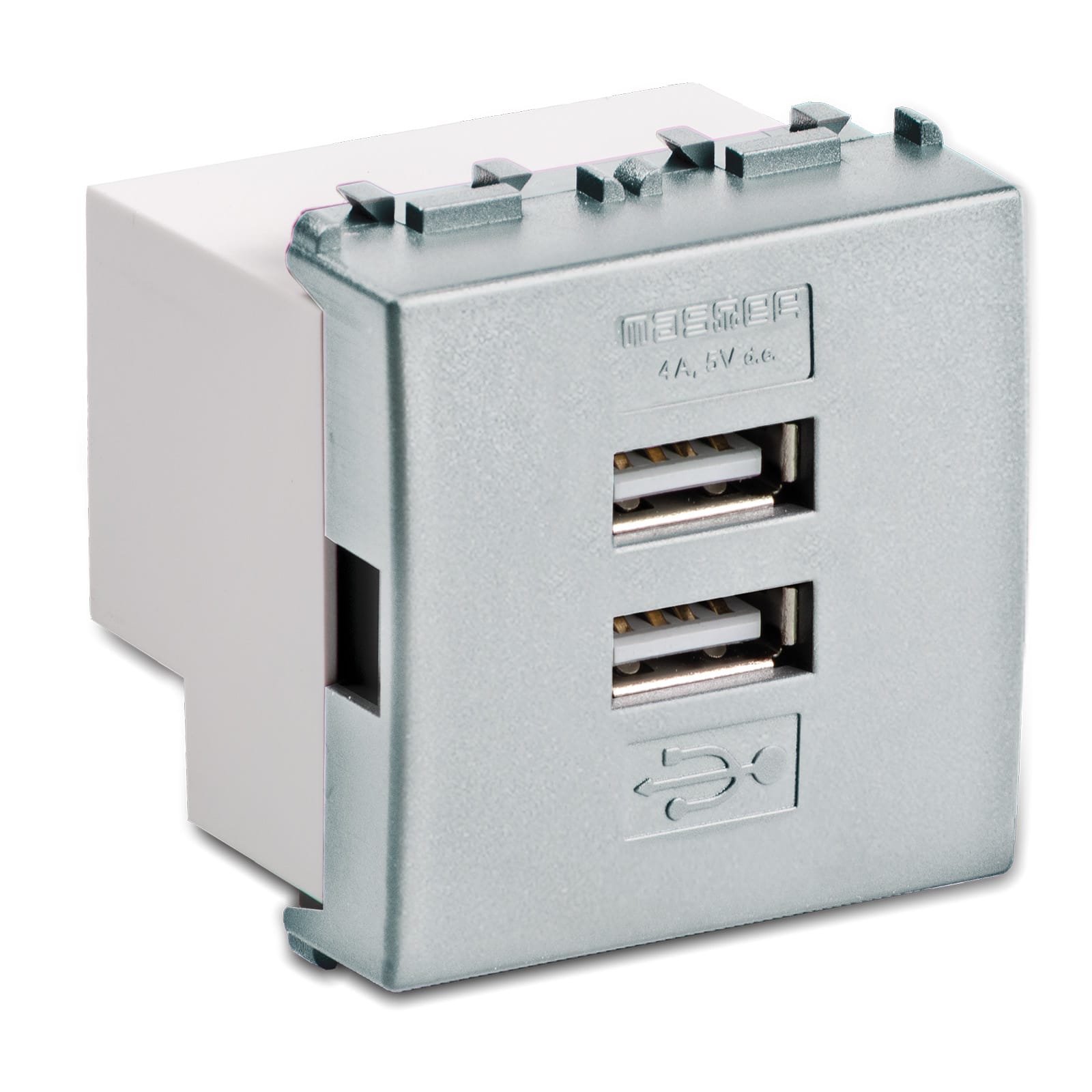 MASTER - STEEL ALIMENTATORE 2 USB 5V 4A 2M.