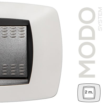 MASTER - MODO PLACCA 2 POSTI BIANCO OPACO