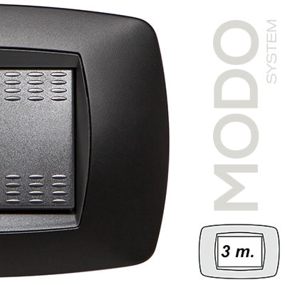 MASTER - MODO PLACCA 3 POSTI NERO OPACO