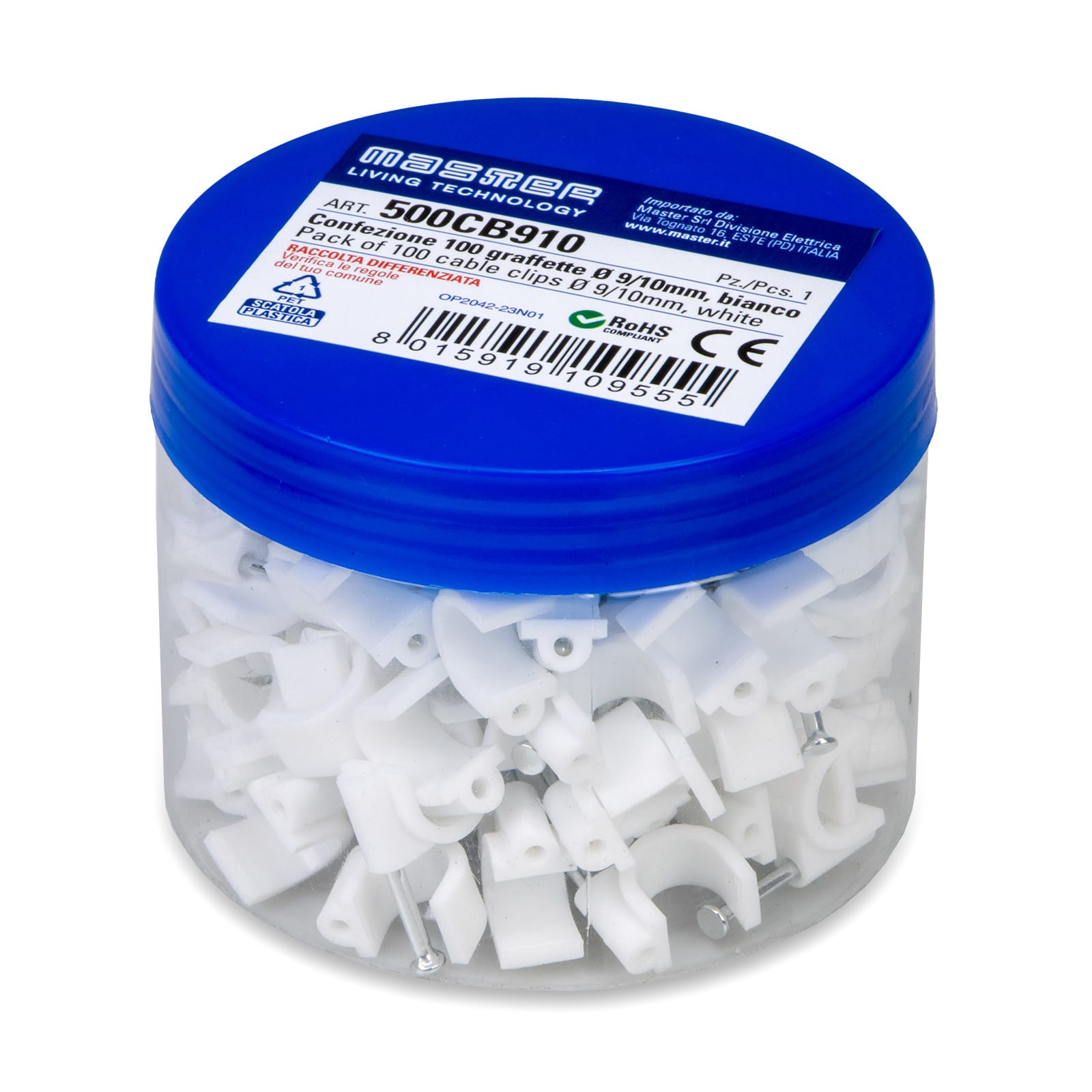 MASTER - CONF. 100 GRAFFETTE DIAM.9-10 MM BIANCO