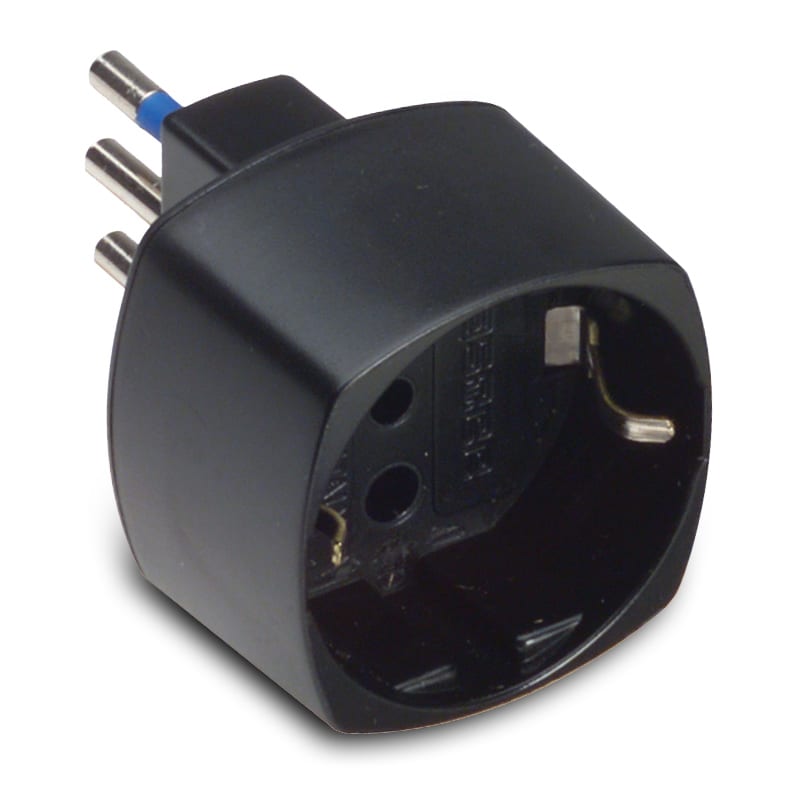 MASTER - ADATTATORE SCHUKO 10A 2P+T NERO