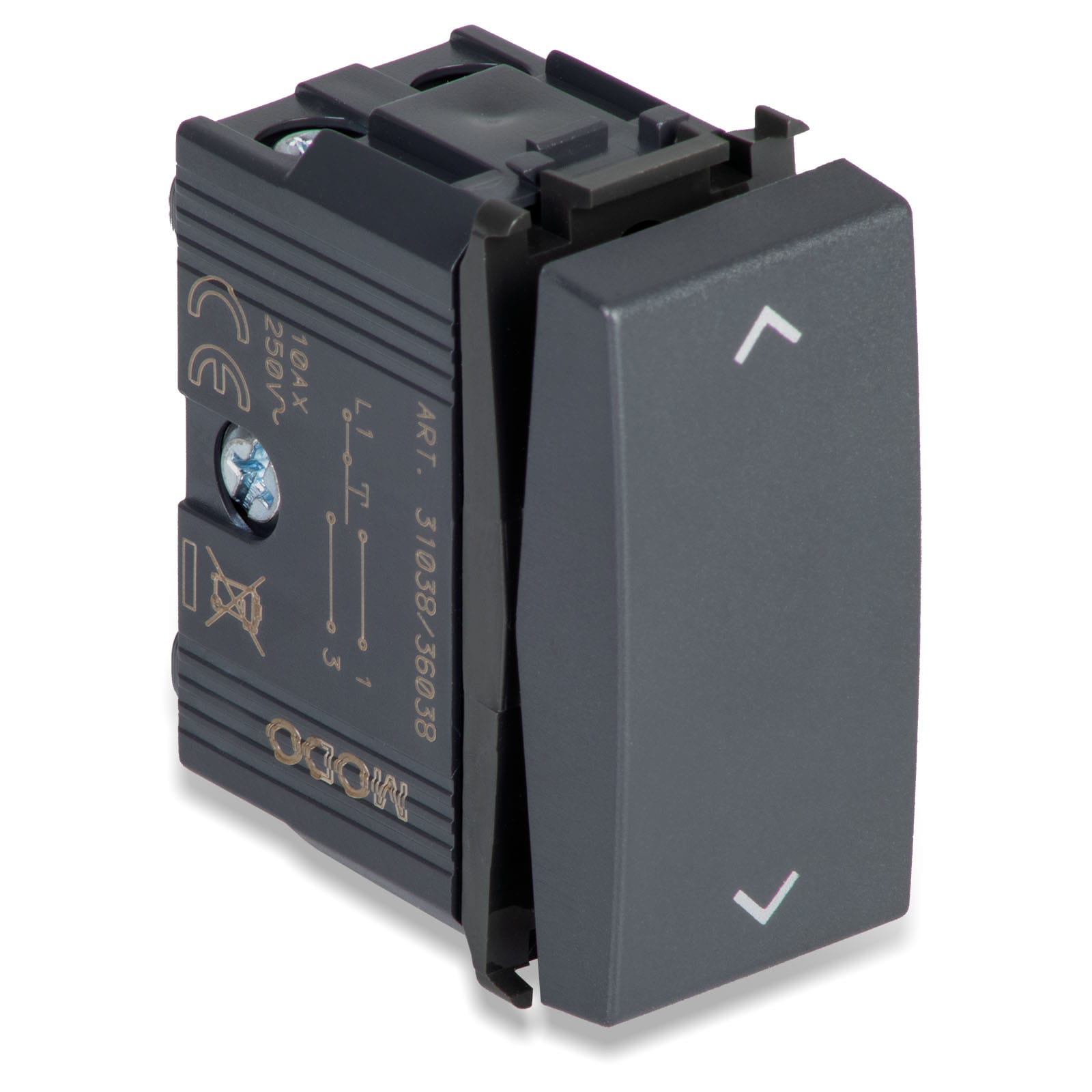 MASTER - DOPPIO PULSANTE 1PNO+1PNO 10A GRIGIO