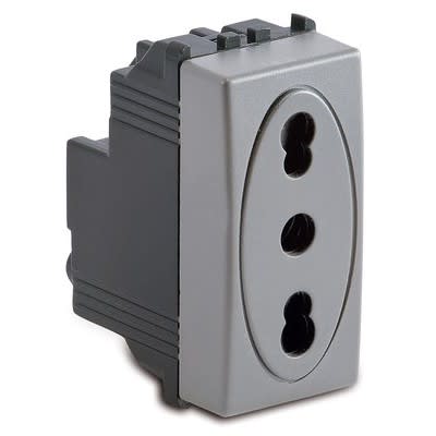 MASTER - PRESA P17/11 BIVALENTE 2P+T 16A STEEL