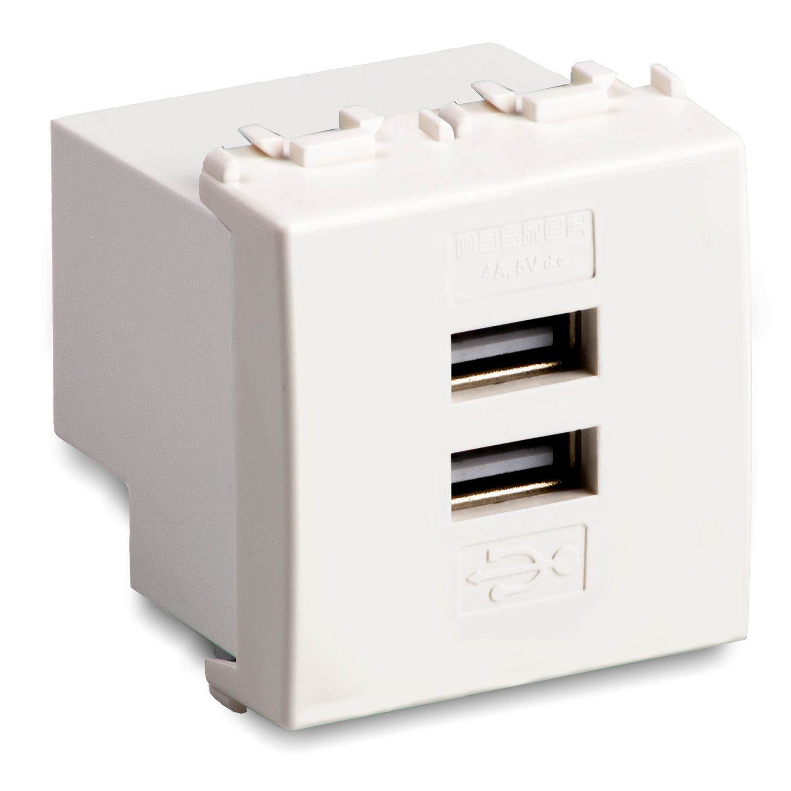 MASTER - ALIMENTATORE 2 USB 5V 4A 2M. MODO BIANCO