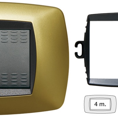MASTER - PLACCA MODO 4P.GIALLO PERLA + ANELLO TLI