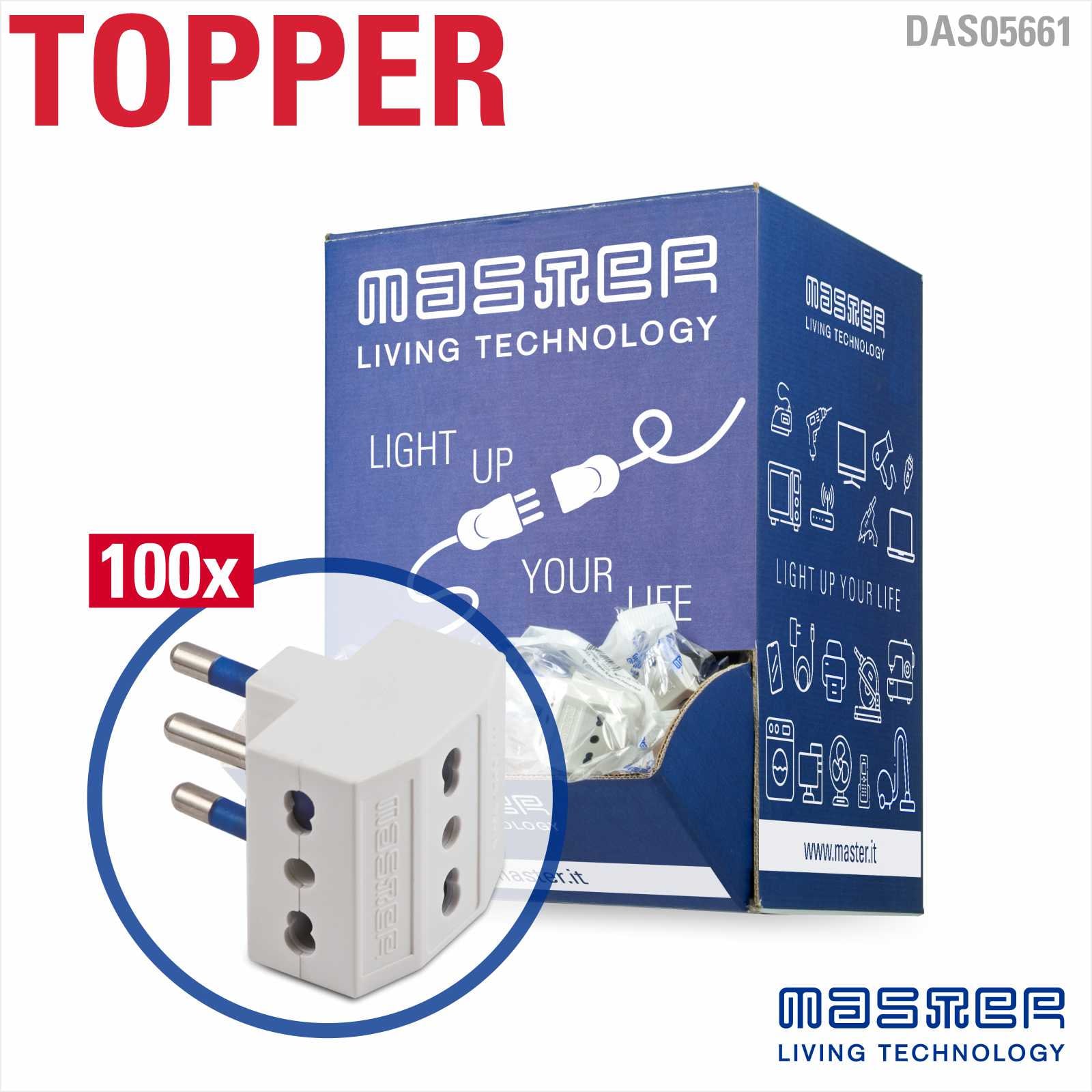 MASTER - DISP.ADATT.TRIPLO 16A 2P+T BIANCO PZ.100