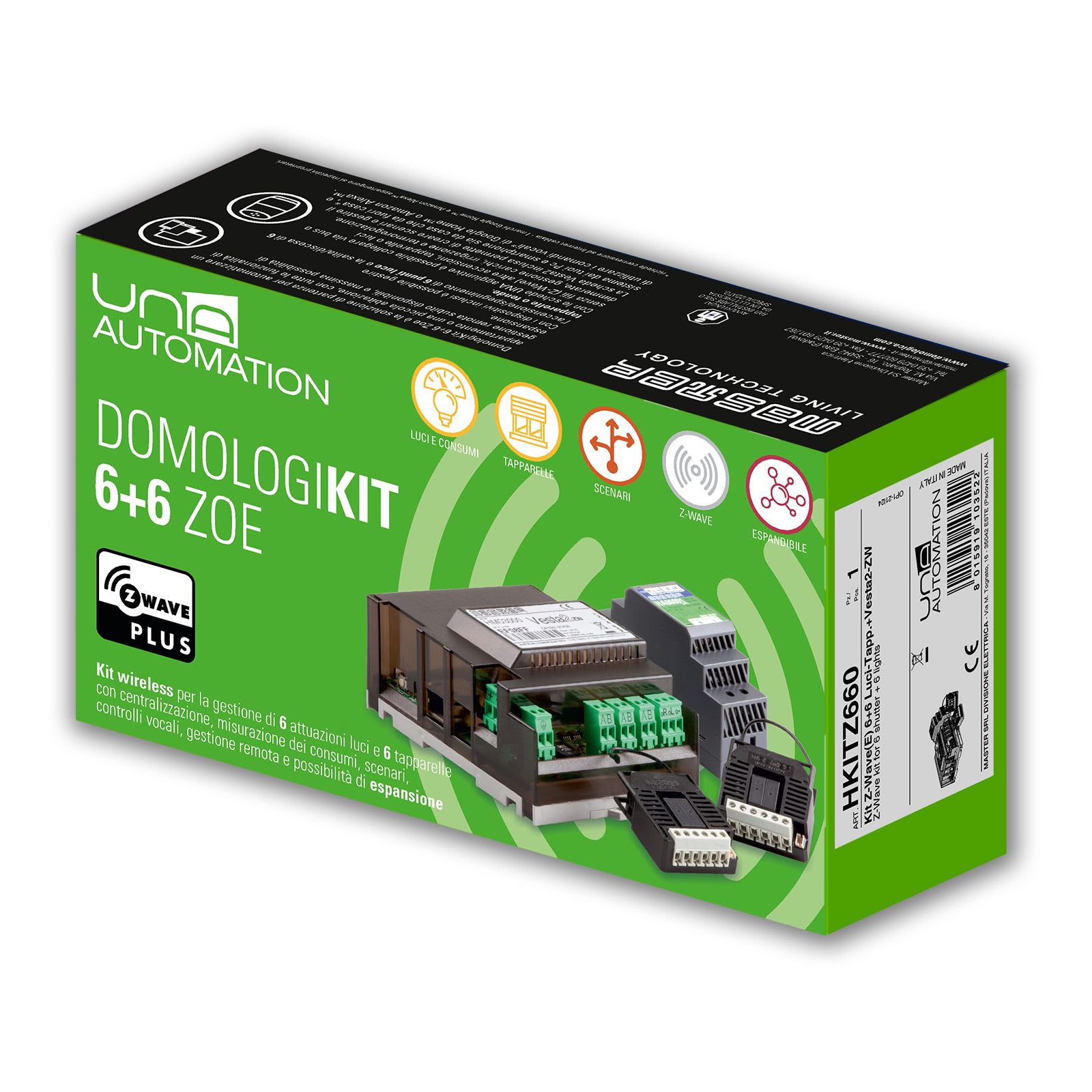 MASTER - KIT Z-WAVE(E) 6+6 LUCI-TAPP.+VESTA2-ZW