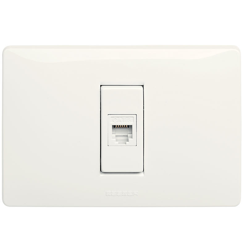 MASTER - MIX PRESA RJ12 1PLUG 6-6 C/PLACCA BIANCA