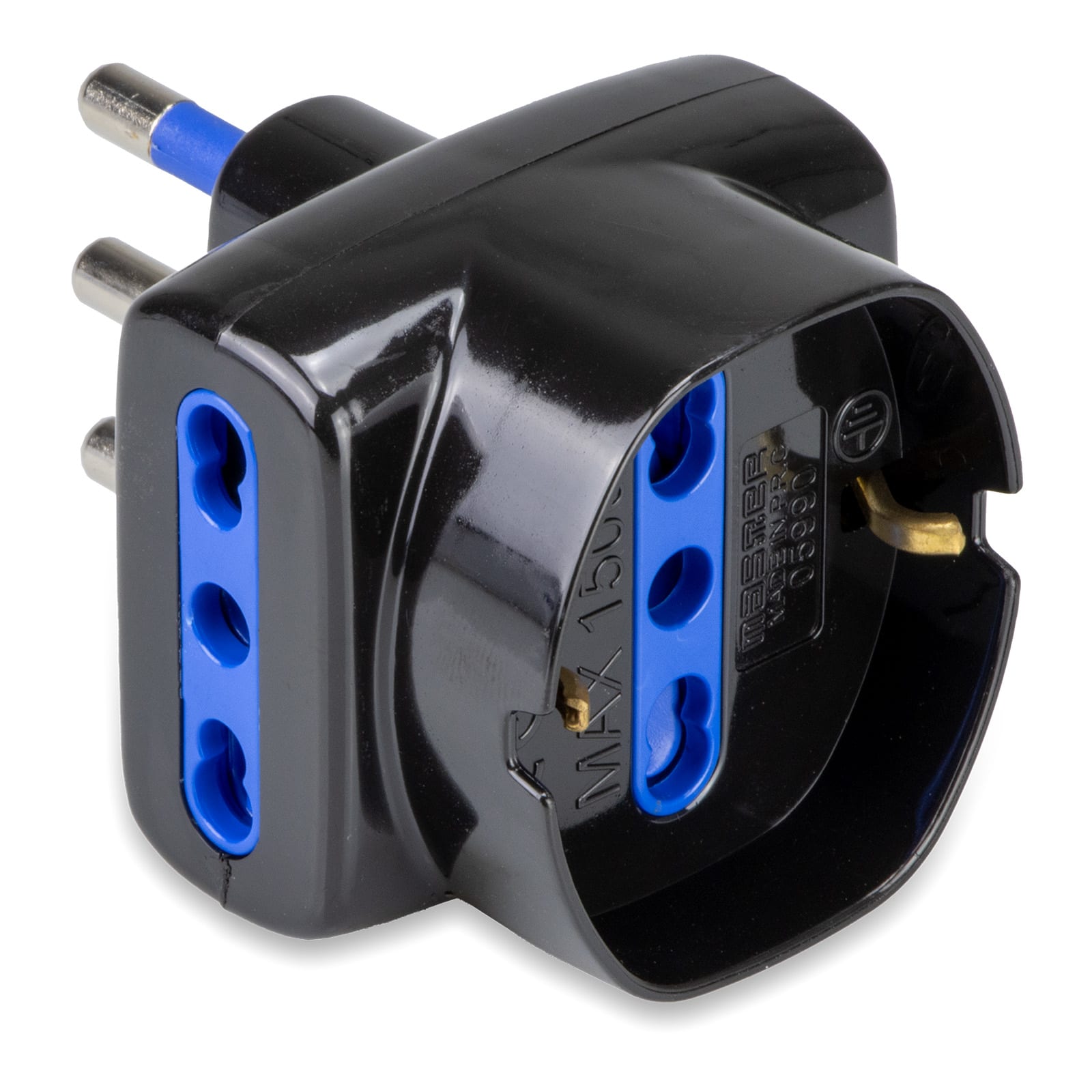 MASTER - ADATT.TRIPLO-SCHUKO 16A 2P+T NERO 05990