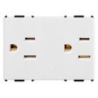 MASTER - PIXIA 2 PRESE 2P+T 15A AMERICANA WHITE 11186.2