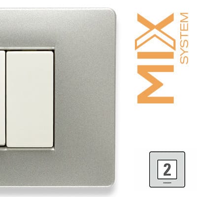 MASTER - MIX PLACCA 2 POSTI STRETTA ALLUMINIO
