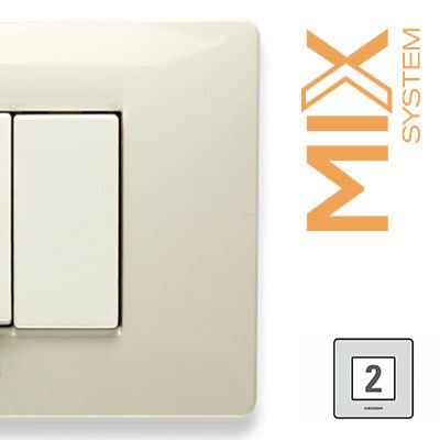 MASTER - MIX PLACCA 2 POSTI STRETTA BIANCO SAFARI 21MP282