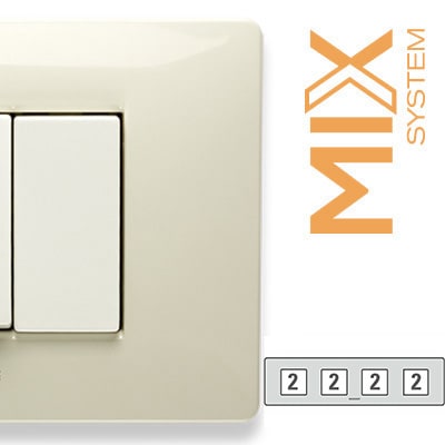 MASTER - MIX PLACCA 2+2+2+2 POSTI BIANCO SAFARI
