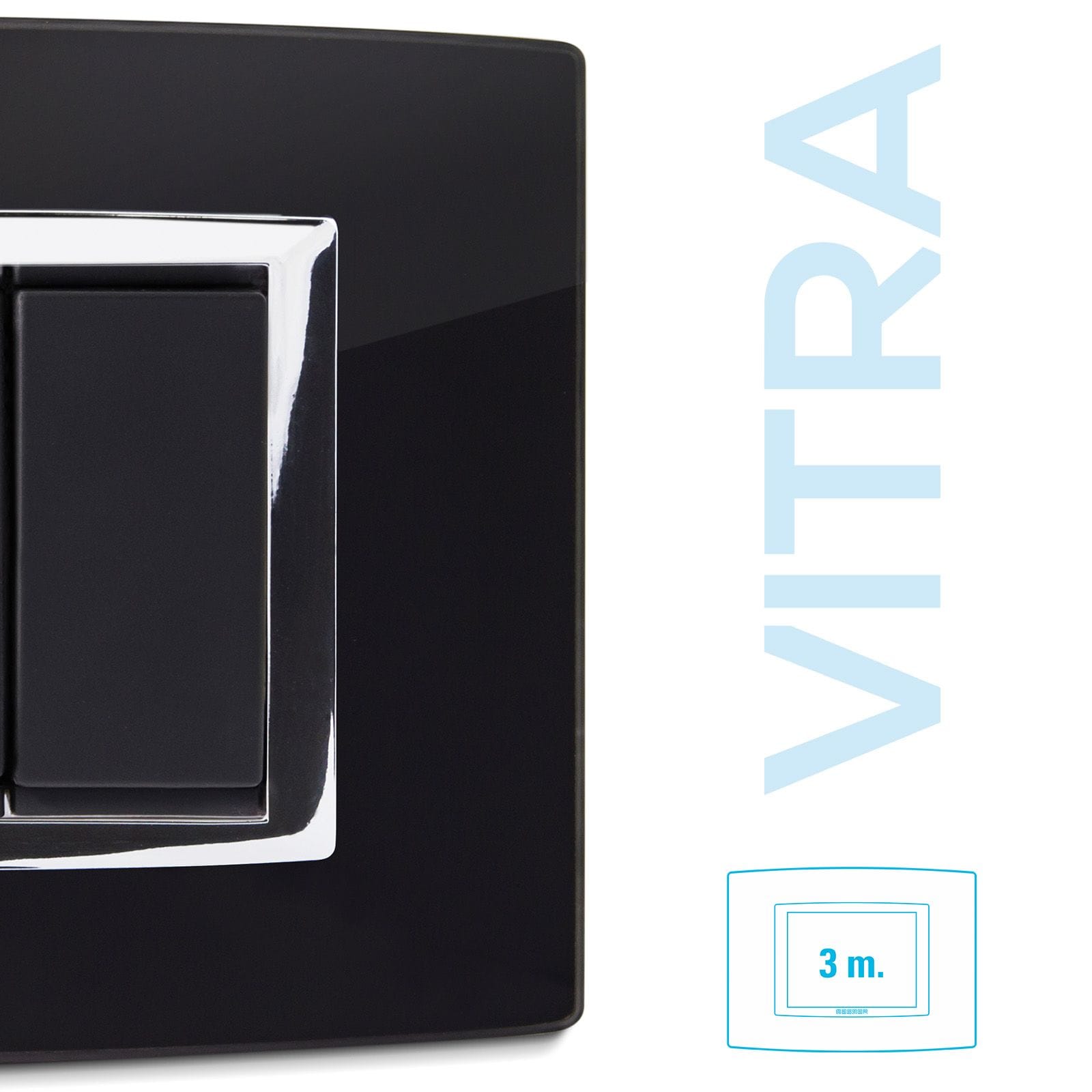 MASTER - PLACCA VETRO NERO 3P. VITRA 22VBS203