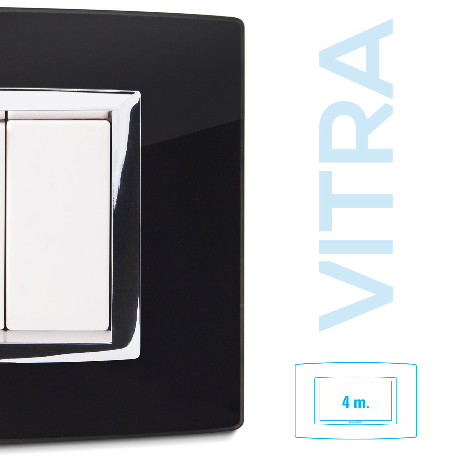 MASTER - PLACCA VETRO NERO 4P. VITRA 22VBS204