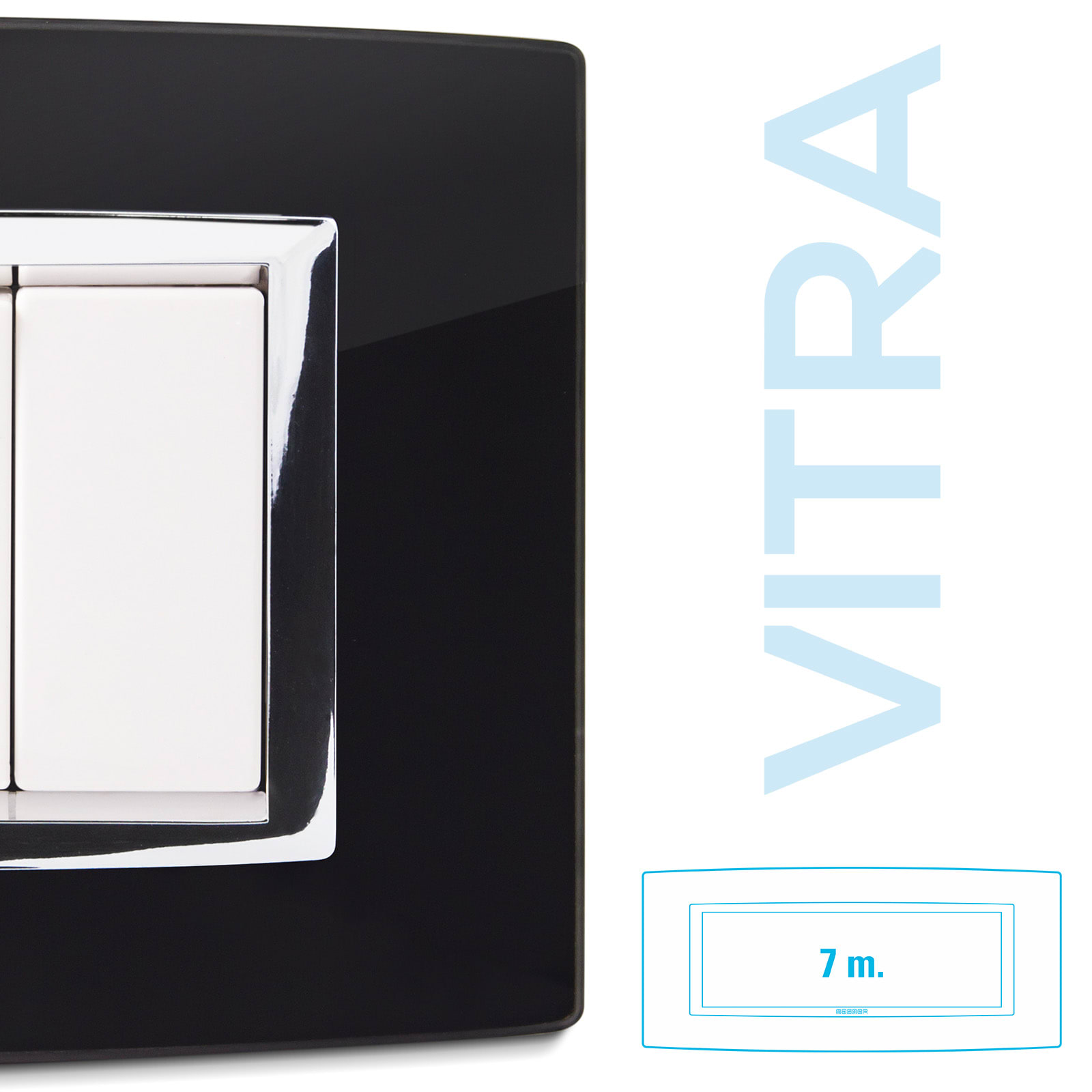 MASTER - PLACCA VETRO NERO 7P. VITRA 22VBS207