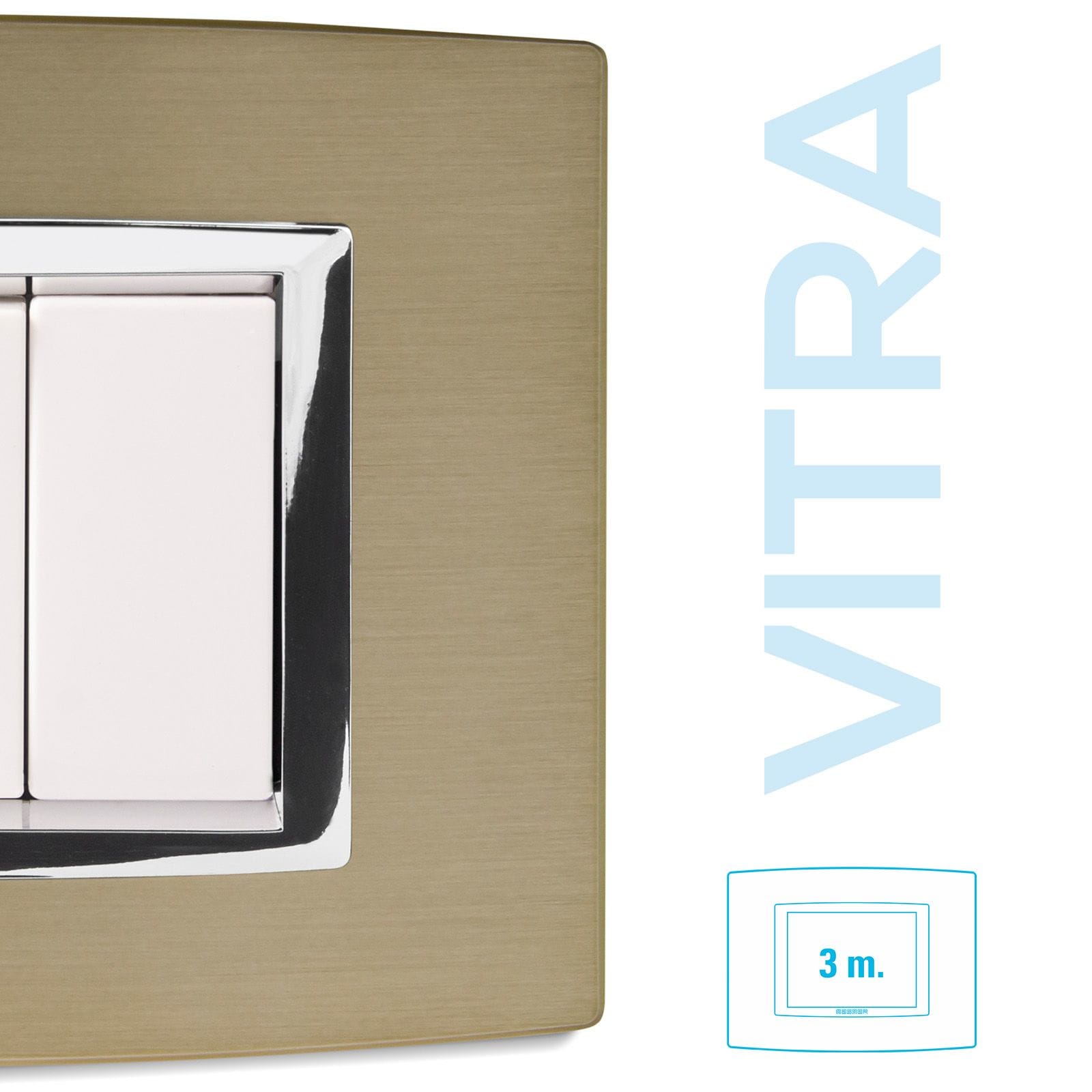 MASTER - PLACCA OTTONE SPAZZOLATO 3P. VITRA 22VBS273