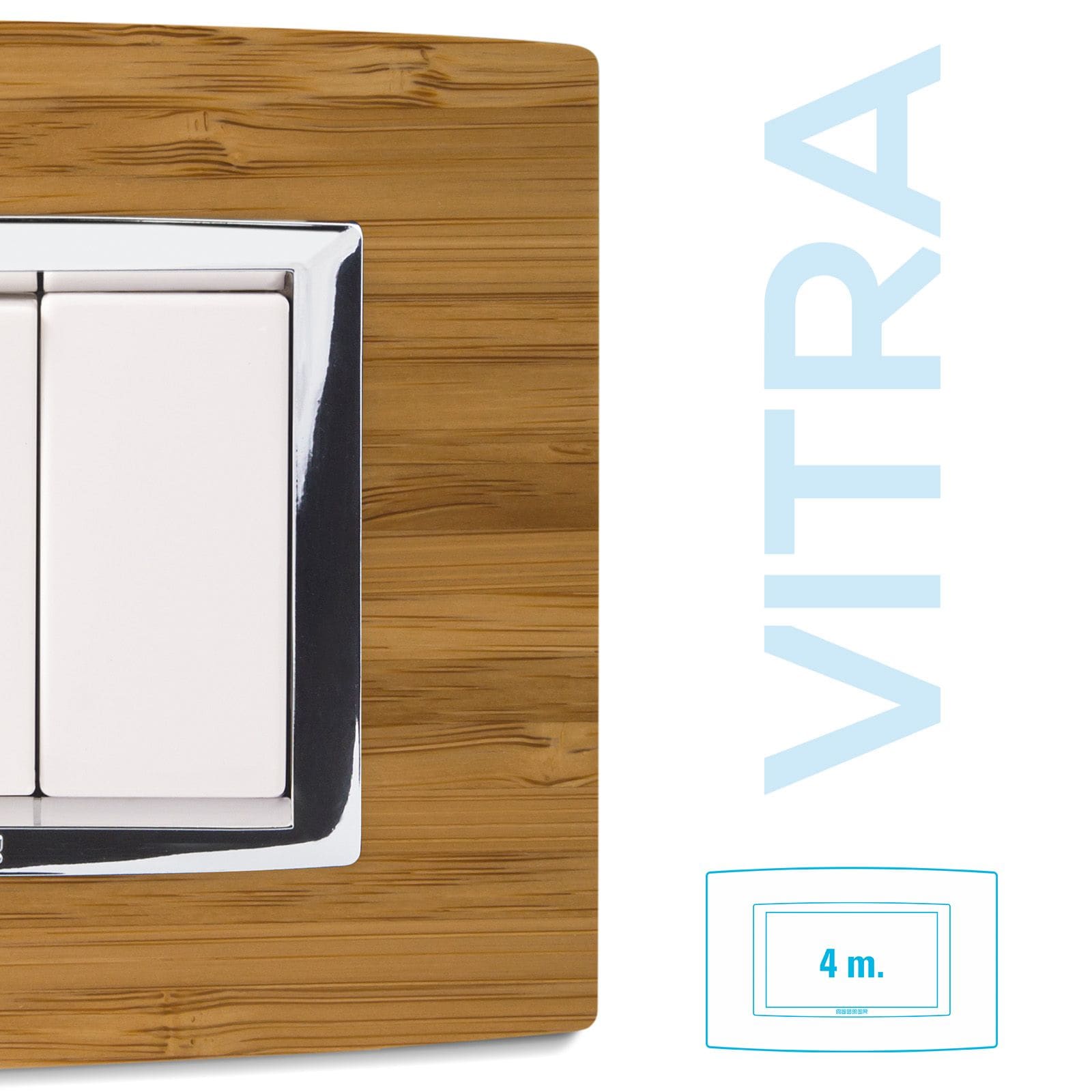 MASTER - PLACCA VITRA LEGNO BAMBU' 4 POSTI