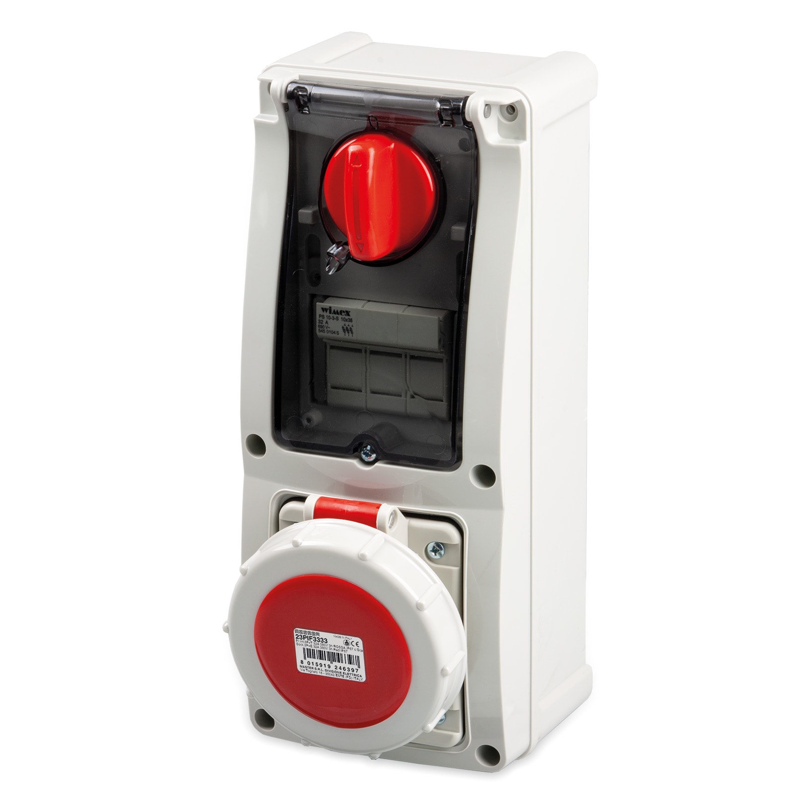 MASTER - PR.INT.3P+T 32A 380V 3H ROSSA IP67 C/SCA 23PIF3333