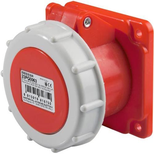 MASTER - PR.QUA.3P+T 32A 380V 3H ROSSA IP67 C/FL. 23PQ0063